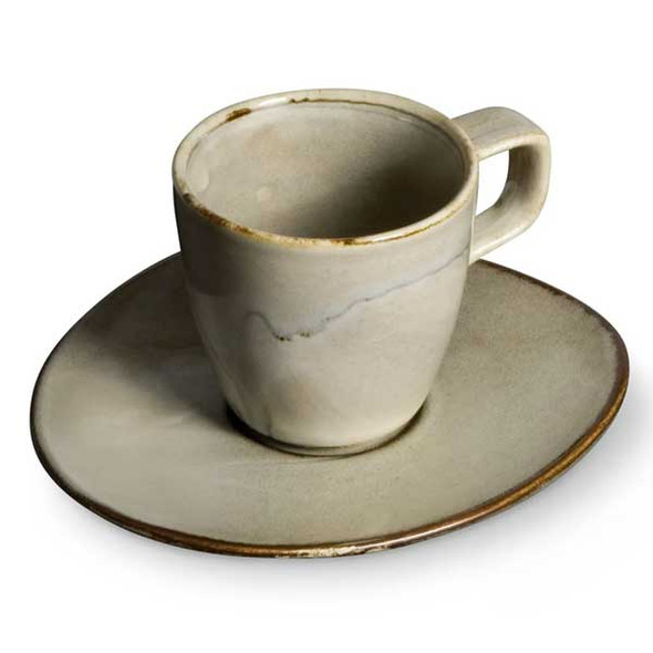Bon Chef 2300051P Harbour Tavola 4 oz. Espresso Cup, Porcelain, Reactive Gray