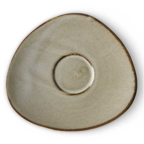 Bon Chef 2300052P Harbour Tavola 5" Espresso Saucer, Porcelain, Reactive Gray
