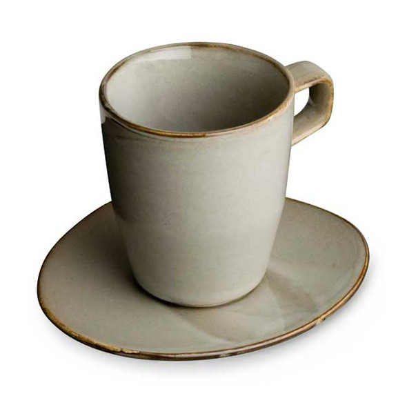 Bon Chef 2300054P Harbour Tavola 6-1/4" Saucer, Porcelain, Reactive Gray