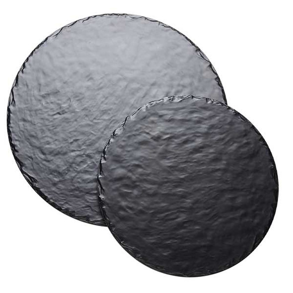 Cal-Mil 3502-12-65M Faux Slate 12" Round Serving Board, Melamine, Black