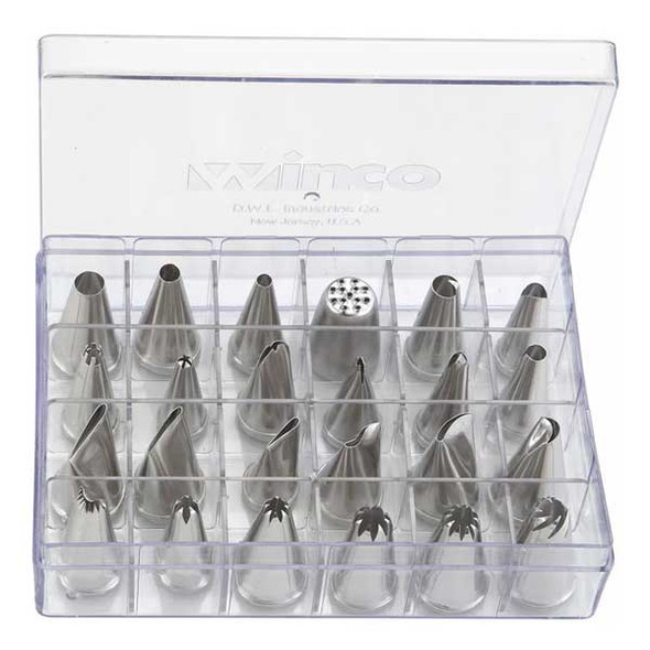 Winco CDT-24 24-Piece Piping Tip Set, Stainless Steel