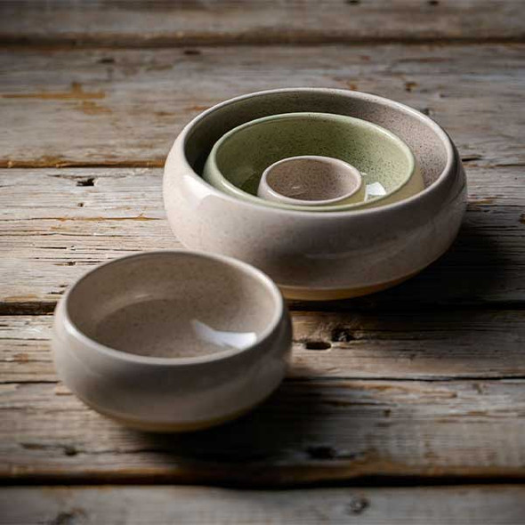Churchill SESGEM161 Emerge 16 oz. Deep Bowl, Stoneware, Speckled Green