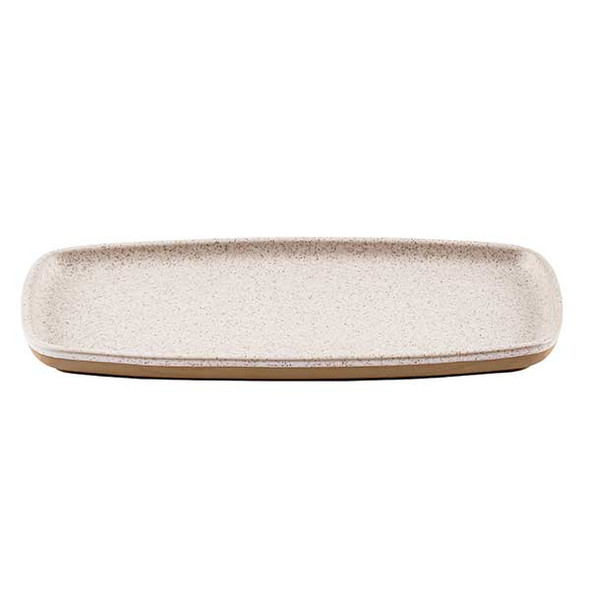 Churchill SEBWEP301 Emerge 11-7/8" x 5-1/2" Rectangle Tray, Stoneware, Speckled White