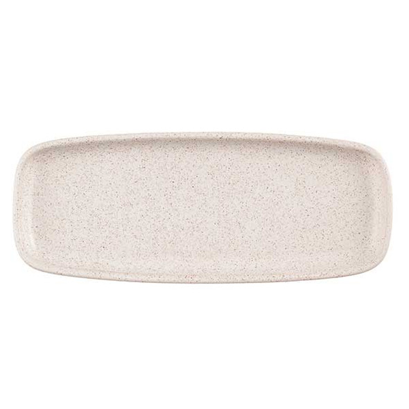 Churchill SEBWEP251 Emerge 9-3/4" x 3-3/4" Rectangle Tray, Stoneware, Speckled White