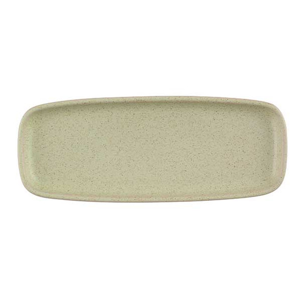 Churchill SESGEP251 Emerge 9-3/4" x 3-3/4" Rectangle Tray, Stoneware, Speckled Green