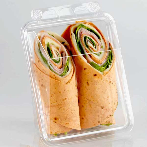 Lacerta T20212 Wrap Container, Hinged, Tamper Evident, PET, Clear - 280/Case -