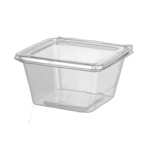 Lacerta T21904 Fresh N' Sealed 12 oz. Deli Container, Hinged, PET, Clear - 256/Case