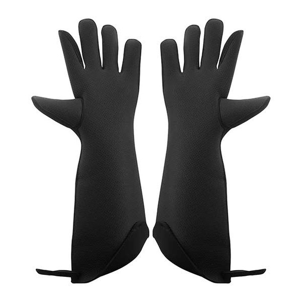 Browne 5430502 KitchenGrips Pro 15" 5-Finger Oven Gloves, Black