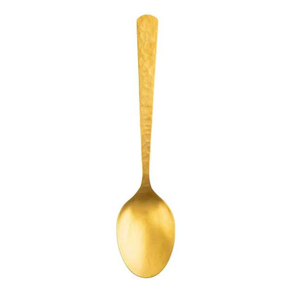 Tablecraft 12988 Solaire 12-1/2" Solid Serving Spoon, Stainless Steel, Gold