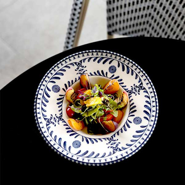 Cardinal FQ118 Maria Portugal Terracota Vila Flor 10-1/4" 9 oz. Risotto Plate, Stoneware - 6/Case