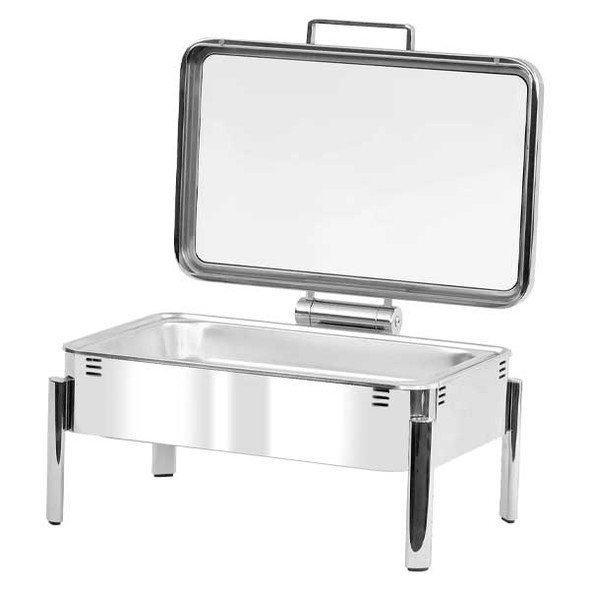 Eastern Tabletop EB15500 Clara 8 qt. Rectangle Waterless Chafer, Polished Stainless Steel