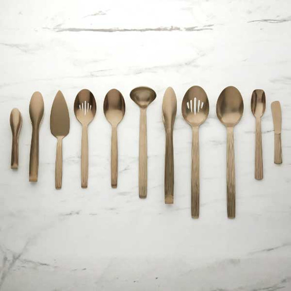 American Metalcraft CWVSP10 Wavy 10" Solid Spoon, Champagne