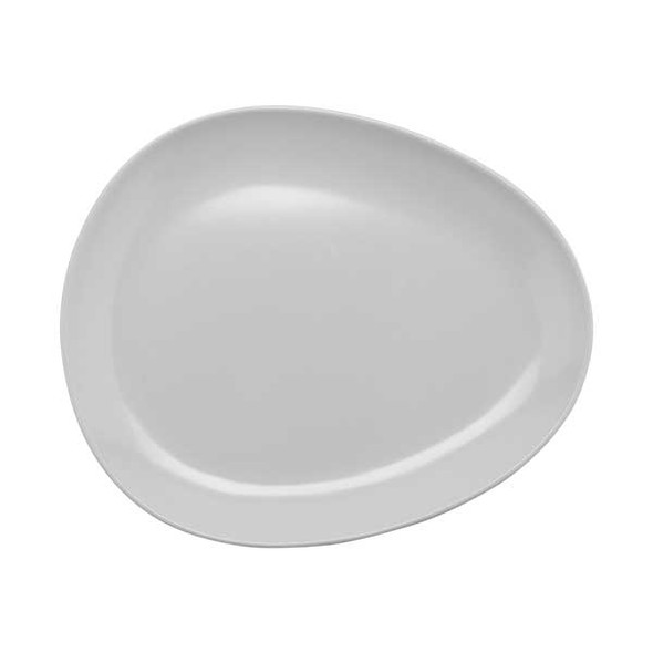 GET CS-6111-W Siciliano 11" x 9-1/4" Egg Shape Platter, Melamine, White - 12/Case