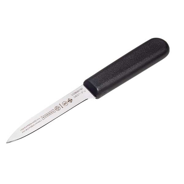 Mundial 5601-3 1/4 5600 Series 3-1/4" Chef's Style Paring Knife, Black - 24/Case