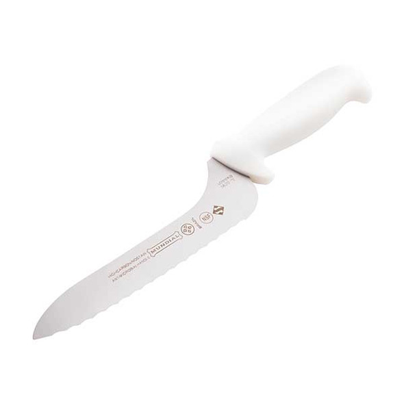 Mundial 5620-7E PR RF 5600 Series 7" Offset Sandwich Knife, Serrated Edge, Black