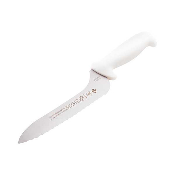 Mundial 5620-7E BR RF 5600 Series 7" Offset Sandwich Knife, Serrated Edge, White