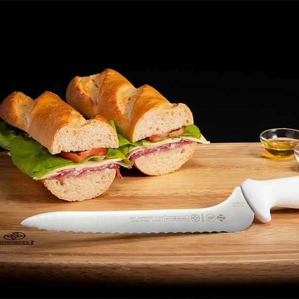 Mundial 5620-9E BR RF 5600 Series 9" Offset Sandwich Knife, Serrated Edge, White