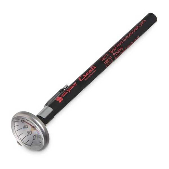 San Jamar THDLF Escali 5" Instant Read Pocket Dial Thermometer, Black