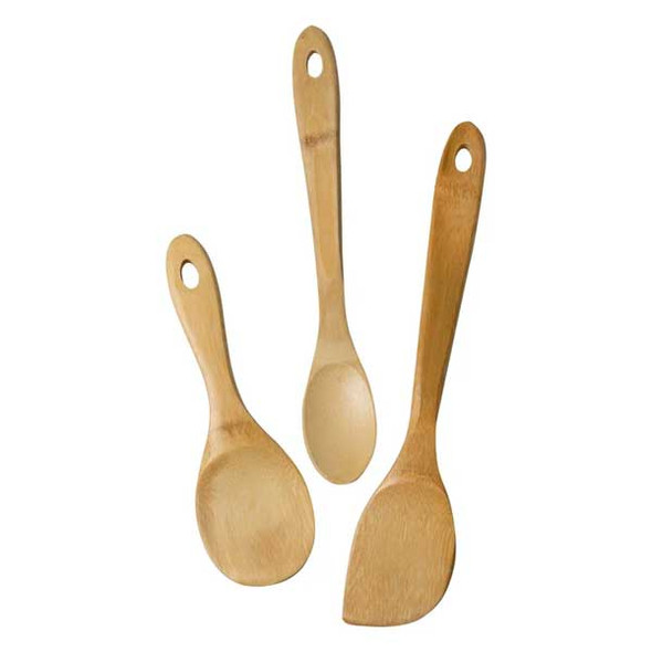 Winco J33-2018 Joyce Chen 3-Piece Stir Fry Utensil Set, Bamboo