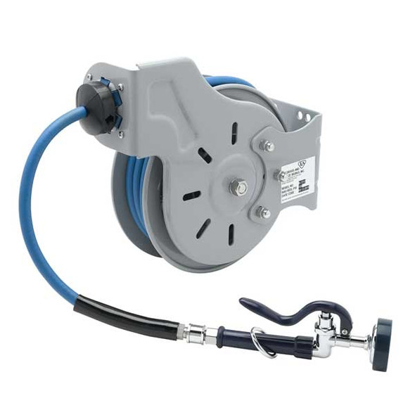 T&S Brass B-7212-01 Open Hose Reel, Epoxy Coated, 3/8" ID x 15' Hose, EB-0107 Spray Valve