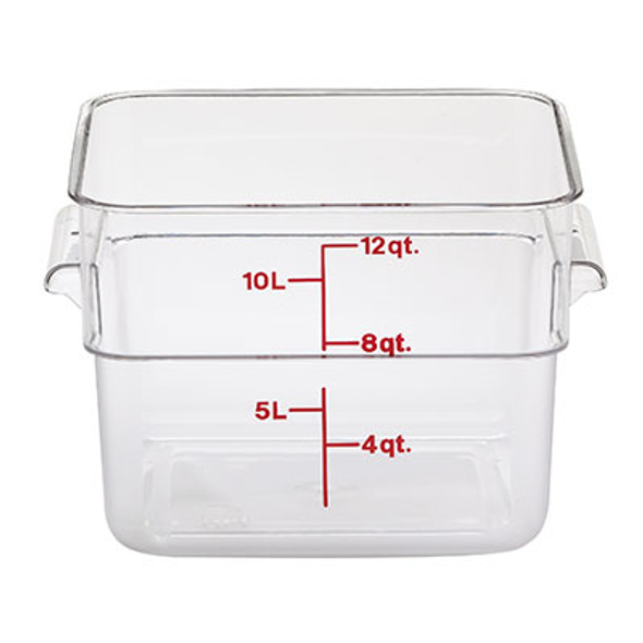 Cambro 12SFSCW135 CamSquare 12 Qt. Food Container Red Graduation