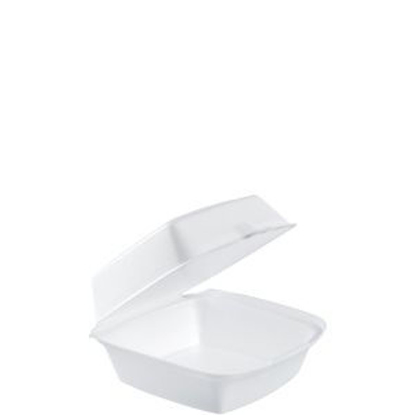 Dart 60HT1 6" x 6" Stryofoam Hinged Takeout Container - 500/Case