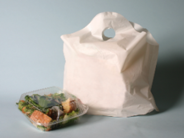 Elkay TO191895 19" x 18" White Take Out Bag with Wave Handles - 500/Case