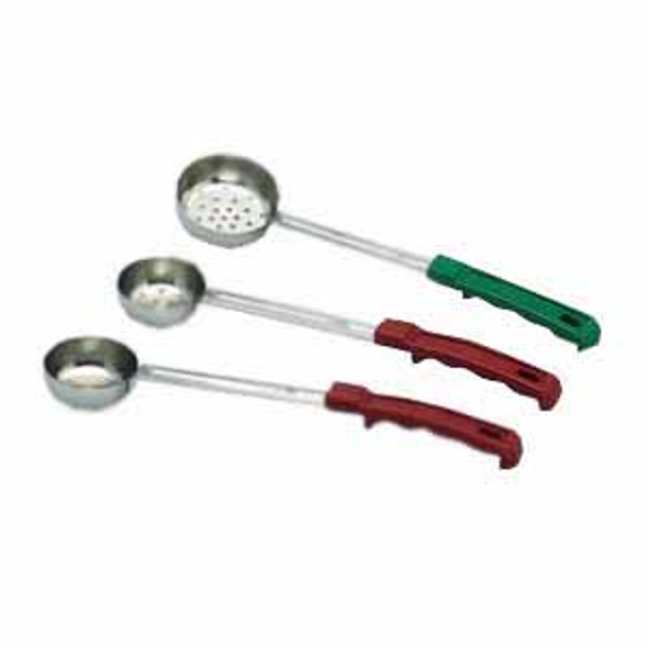 ABC PPG-2-S 2 oz. 10 1/2" Red Handle Solid Stainless Steel Portion Server
