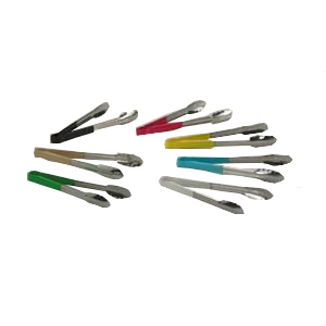 ABC UTP-12BK 12" Utility Tongs, Stainless Steel, Black