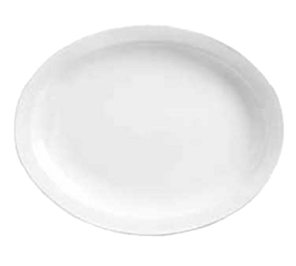 World Tableware 840-520N-9 Porcelana 9 3/4" x 7 3/8" Oval China Platter - 24/Case