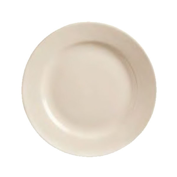 World Tableware PWC-8 Princess White 9" Round Plate, Rolled Edge, Cream White