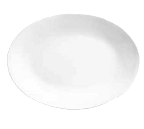 World Tableware 840-520R-9 Porcelana 9 3/4" x 7 1/2" Oval China Platter - 24/Case