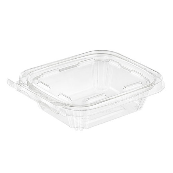 Inline Plastics TS8 Safe-T-Fresh 8 oz. Plastic Single Compartment Container with Hinged Lid - 240/Case