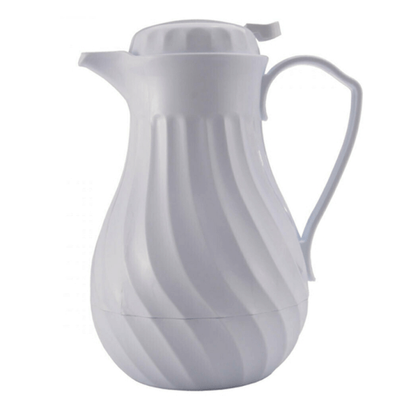 Libertyware BEV42-W Swirl 42 oz. Swirl Server White, Push Button Top