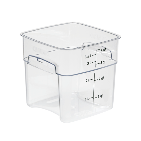 Cambro 4SFSPROCW135 CamSquare FreshPro 4 qt. Food Container, Clear