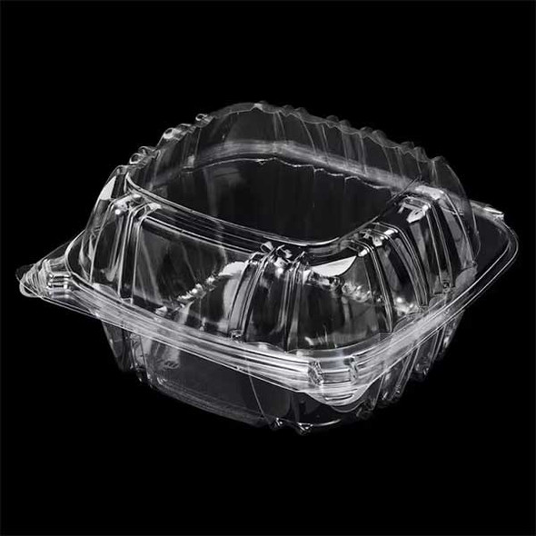 Victoria Bay VBNH66C 6" x 6" Sandwich Container, Hinged Lid, PS, Clear