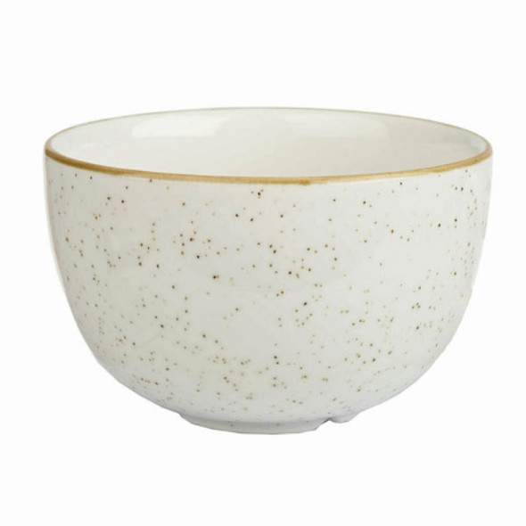 Churchill SWHSSSGR1 Stonecast 8 oz. Sugar Bowl, Ceramic, Barley White - 12/Case