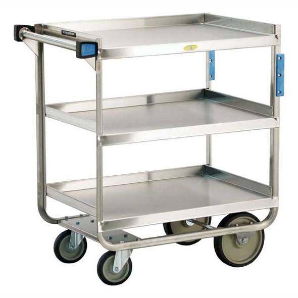 Lakeside 522 3-Shelf Stainless Steel Utility Cart, 27" x 18", 700 lb. Capacity