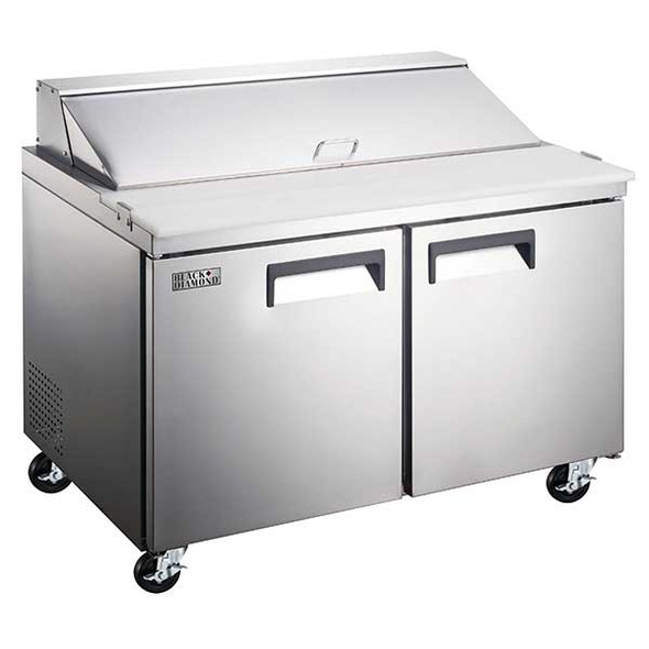Admiral Craft GRSL-2D Black Diamond 47"W Refrigerated Salad/Sandwich Prep Table, 2-Section, 115V