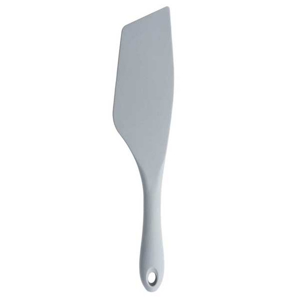 Tablecraft 11837 10-1/2" High Temp Angled Spatula Spurtle, Silicone, Gray