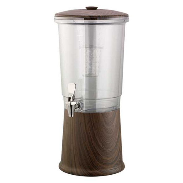 Service Ideas CBDDW3GSSDW Elite Natural Elements 3 gal. Cold Beverage Dispenser, Infusion Chamber, Insulated, Round, Dark Wood