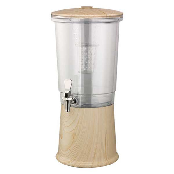 Service Ideas CBDDW3GSSLW Elite Natural Elements 3 gal. Cold Beverage Dispenser, Insulated, Round, Light Wood