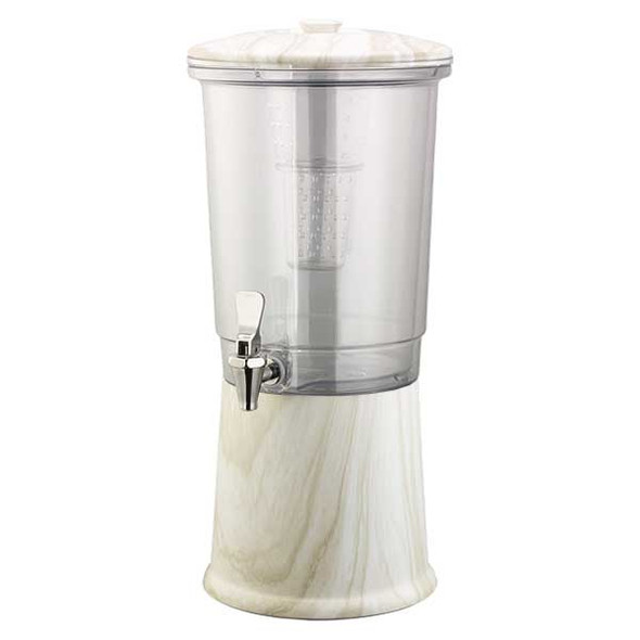 Service Ideas CBDDW3GSSWM Elite Natural Elements 3 gal. Cold Beverage Dispenser, Insulated, Round, White Marble