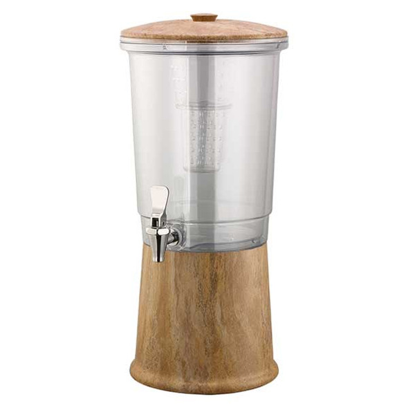 Service Ideas CBDDW3GSSMB Elite Natural Elements 3 gal. Cold Beverage Dispenser, Insulated, Round, Travertine Marble