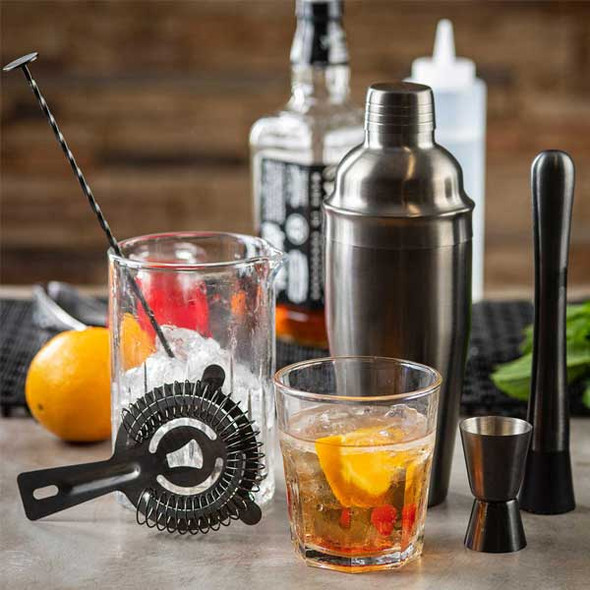 Tablecraft 11823 3 - Piece Cocktail Shaker Set, Stainless Steel, Gunmetal Finish