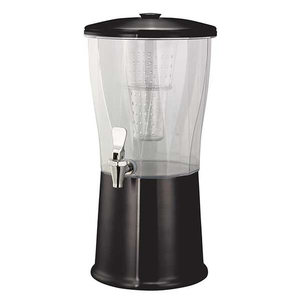 Service Ideas CBDRT3BXSS Elite Metallic Elements Beverage Dispenser, Round, Black Onyx
