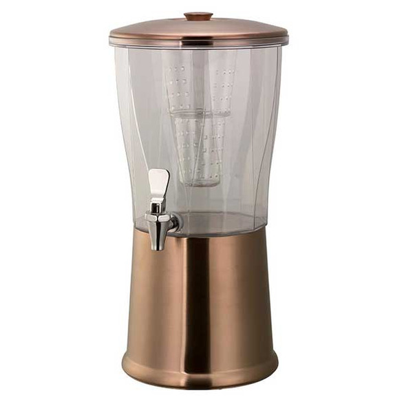 Service Ideas CBDRT3RGSS Elite Metallic Elements 3 gal. Cold Beverage Dispenser, Round, Rose Gold