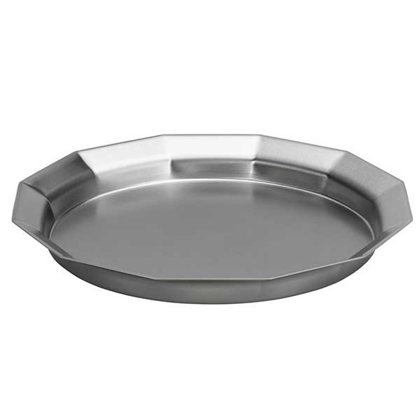 Service Ideas TRPN119RIBS 12-Sided 11" Non-Slip Tray, Removable Insert, Round, Brushed Stainless
