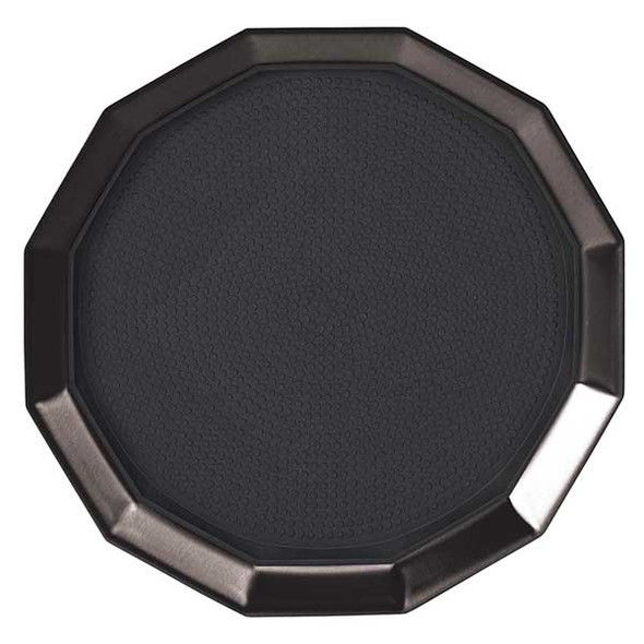 Service Ideas TRPN119RIBSBX Metallic Elements 12-Sided 11" Non-Slip Tray, Removable Insert, Round, Black Onyx