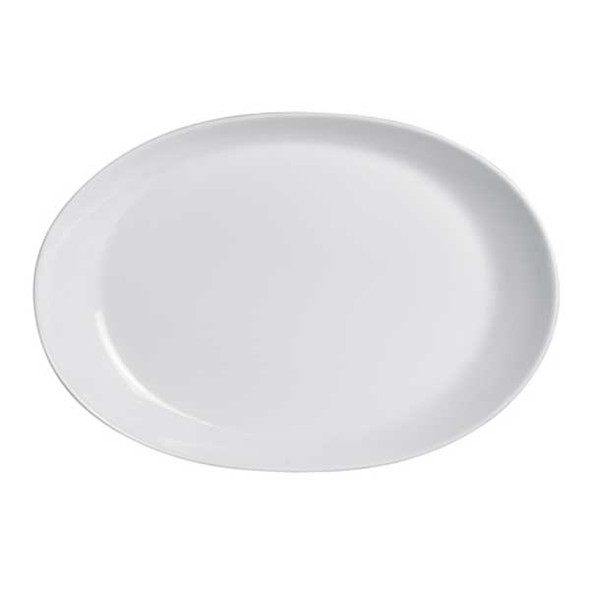 Steelite 6940E6094 Folio Parliament 13-3/8" x 9-1/4" Oval Platter, Porcelain, White - 6/Case